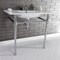 Fauceture KVPB37227W41 37-Inch Console Sink with Stainless Steel Legs (4-Inch, 3 Hole), White/Polished Chrome KVPB37227W41 - alternate 4